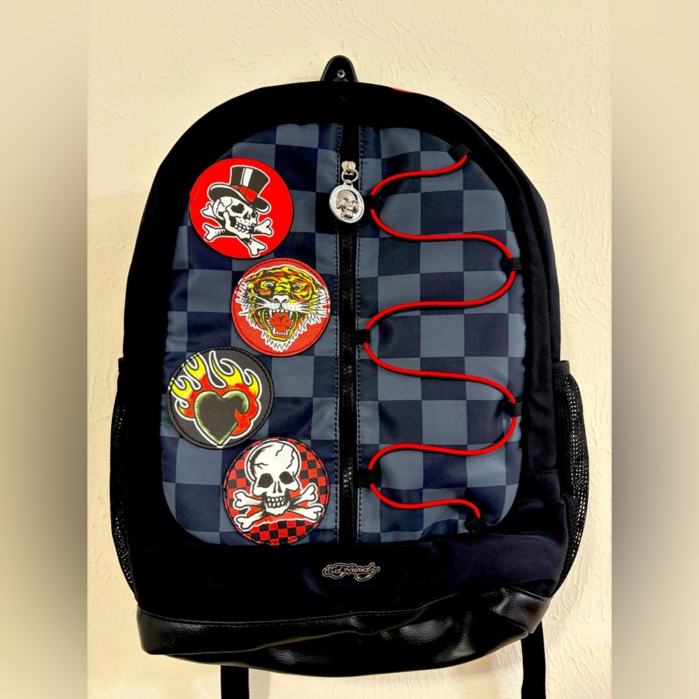 Ed Hardy Black Backpack unisex